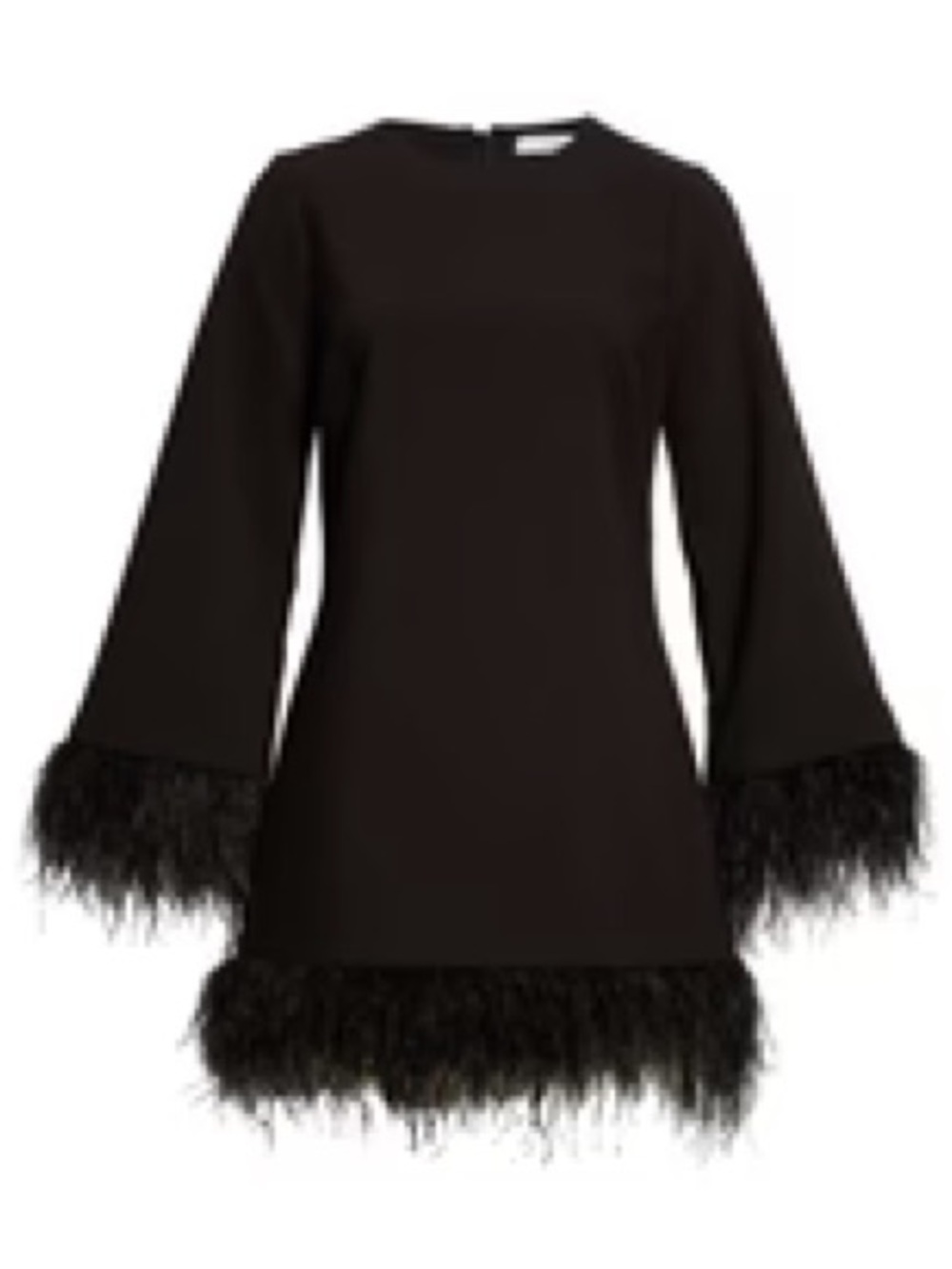 Likely Marullo Black Feather-Trim Mini Dress